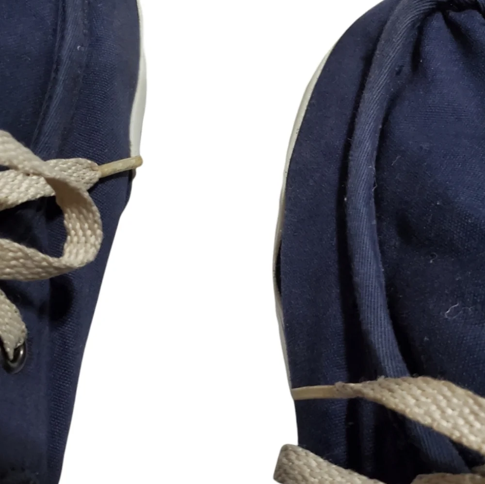 Men's blue and white Lugz sneakers.